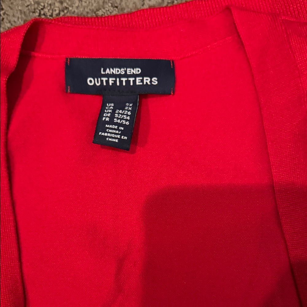 Lands' End Bright Red Sweater